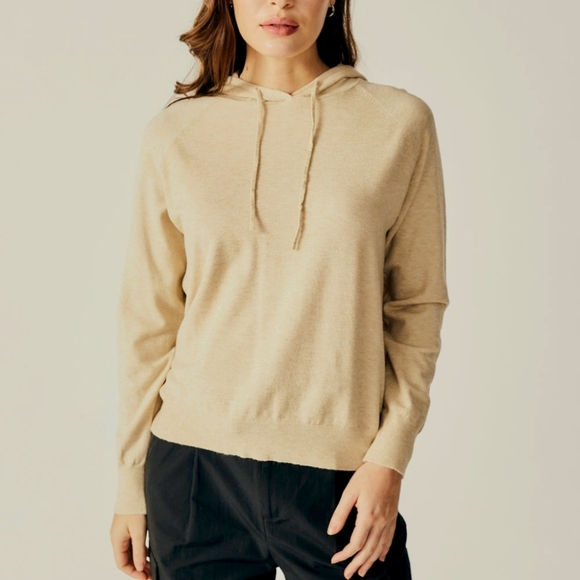 Korye Tops - Korye Oatmeal Viscose Hoodie